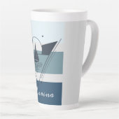 Geometrisches Sailboat Moderne Kunst Personalisier Milchtasse (Rechte Ecke)