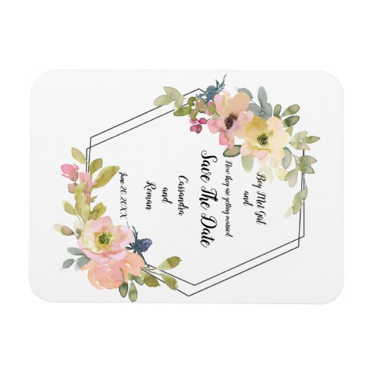 Geometrisches Save the Date Magnet (Horizontal)