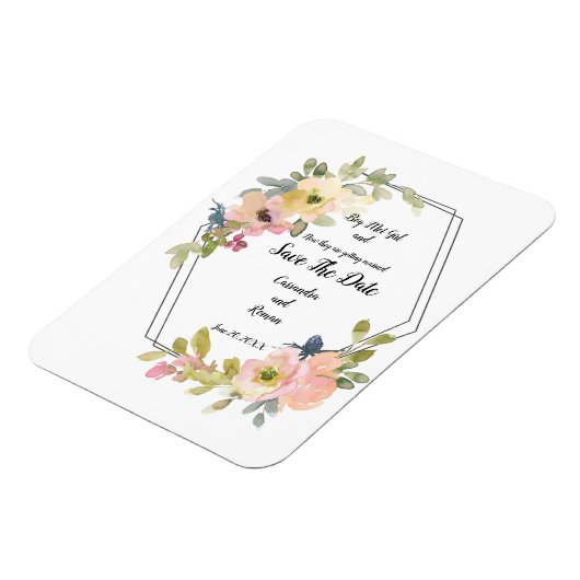 Geometrisches Save the Date Magnet (Linke Seite)