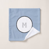 Geometrisches Schiefer Blau Silber Weiße Schwarze  Badhandtuch Set (Waschlappen)