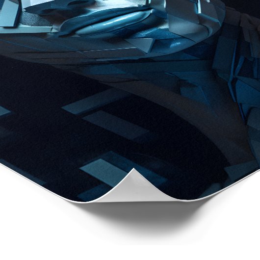 Geometrisches, schönes Frauengesicht Gestalt Mädch Poster (Ecke)