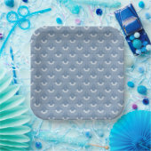 Geometrisches Schwan-Flugvogel-Muster blau Pappteller (Party)