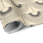 Geometrisches Schwan-Flugvogel-Muster creme Geschenkpapier (Rolleneckpunkt)