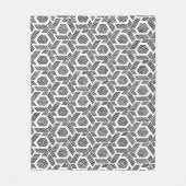 Geometrisches Schwarz auf weißen Punkten Fleecedecke (Vorderseite)