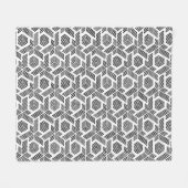 Geometrisches Schwarz auf weißen Punkten Fleecedecke (Vorderseite (Horizontal))