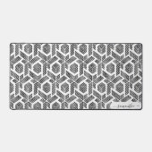 Geometrisches Schwarz auf weißen Punkten Schreibtischunterlage (Vorderseite)