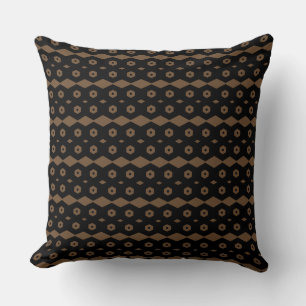 Geometrisches Schwarz-Braun-Muster Kissen