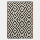 Geometrisches Schwarz & Creme Diamantmuster Decke (Vorderseite Vertikal)