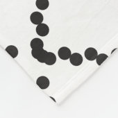 Geometrisches, schwarz gepunktetes Diamantformmust Fleecedecke (Ecke)