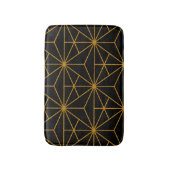 Geometrisches Schwarz-Gold-Deko-Muster Badematte (Vorderseite Vertikal)