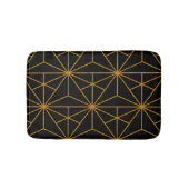 Geometrisches Schwarz-Gold-Deko-Muster Badematte (Vorderseite)