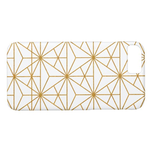 Geometrisches Schwarz-Gold-Deko-Muster Case-Mate iPhone Hülle (Rückseite (Horizontal))