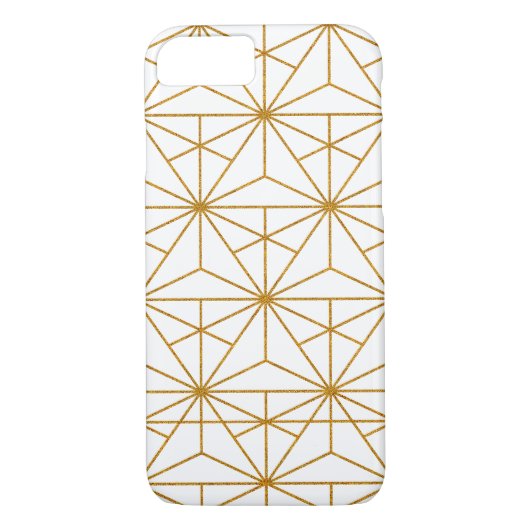 Geometrisches Schwarz-Gold-Deko-Muster Case-Mate iPhone Hülle (Rückseite)