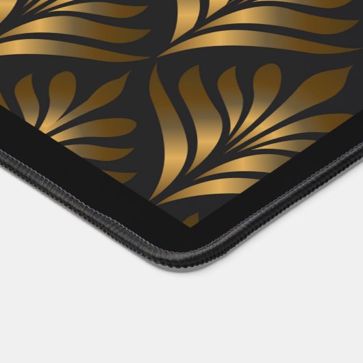 Geometrisches Schwarz-Gold-Design Schreibtischunterlage (Ecke)