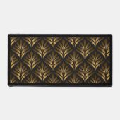 Geometrisches Schwarz-Gold-Design Schreibtischunterlage (Vorderseite)