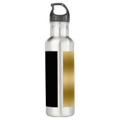 Geometrisches Schwarz & Gold Modernes Design Trinkflasche (Rückseite)