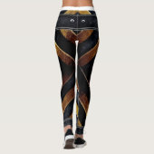 geometrisches Schwarz-Gold-Muster Leggings (Rückseite)