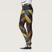 geometrisches Schwarz-Gold-Muster Leggings (Links)