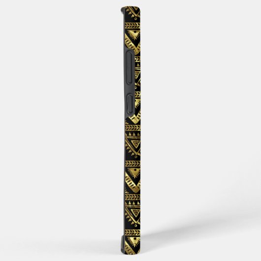 Geometrisches Schwarz-Gold-Muster Samsung Galaxy Hülle (Rechte Seite)