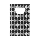 Geometrisches Schwarz-Grau-Diamant-Design Geldkarten Flaschenöffner (Rückseite)