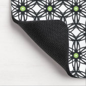 Geometrisches Schwarz-Grün- und Weißkreisdesign Mousepad (Ecke)
