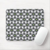 Geometrisches Schwarz-Grün- und Weißkreisdesign Mousepad (Mit Mouse)
