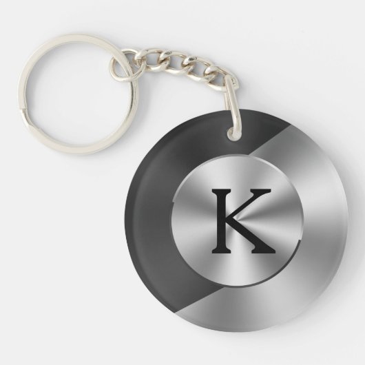 Geometrisches Schwarz-Imitat-Design Schlüsselanhänger (Vorderseite)