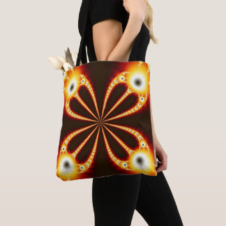 Geometrisches Schwarz-Orange-Design Tasche