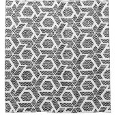 Geometrisches Schwarz-Punkte-Muster auf Weiß Duschvorhang (Vorderseite)