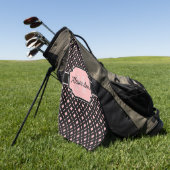 Geometrisches Schwarz/Rosa Muster Golfhandtuch (Gras)
