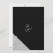Geometrisches Schwarz-Silber-Ampere und Glitzer-Ho Einladung (Rückseite)