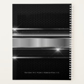 Geometrisches Schwarz-Silber-Design Planer (Rückseite)