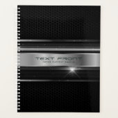 Geometrisches Schwarz-Silber-Design Planer (Vorderseite)