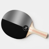 Geometrisches Schwarz-Silber-Trennbild Tischtennis Schläger (Seitenansicht)
