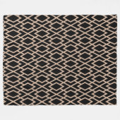 Geometrisches Schwarz-Tan-Muster Fleecedecke (Vorderseite (Horizontal))