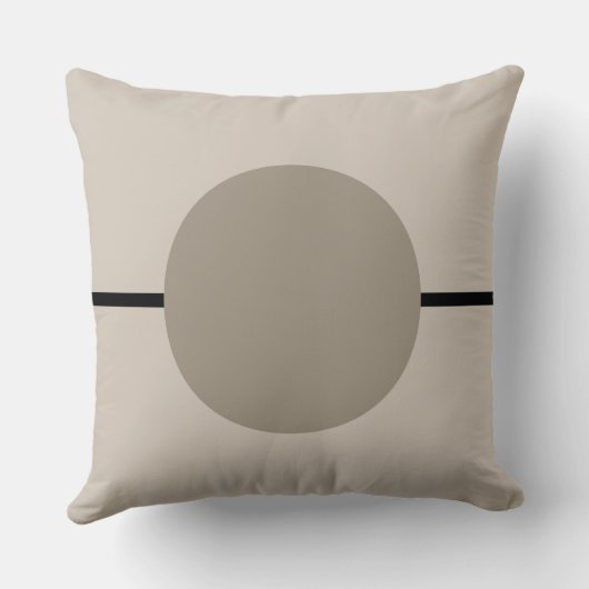 Geometrisches Schwarz und Elfenbeinzirkel Modernes Kissen (Rückseite)