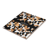 Geometrisches Schwarz- und Goldenes Muster Fliese (Seite)