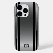 Geometrisches Schwarz- und Metallic-Maskulardesign Case-Mate iPhone Hülle (Rückseite)