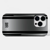 Geometrisches Schwarz- und Metallic-Maskulardesign Case-Mate iPhone Hülle (Rückseite (Horizontal))