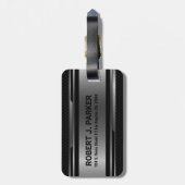 Geometrisches Schwarz- und Metallic-Maskulardesign Gepäckanhänger (Rückseite vertikal)