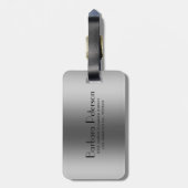 Geometrisches Schwarz- und Metallsilber Gepäckanhänger (Rückseite vertikal)