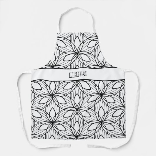 Geometrisches Schwarz und Weiß Farbige Kunst Smock Schürze (Vorderseite)