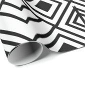 Geometrisches Schwarz und Weiß, geometrischer Diam Geschenkpapier (Rolleneckpunkt)