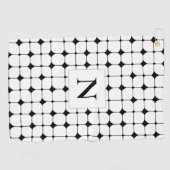 Geometrisches Schwarz und Weiß Golfhandtuch (Horizontal)