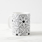 Geometrisches Schwarz und Weiß Kaffeetasse (Vorderseite Links)