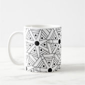 Geometrisches Schwarz und Weiß Kaffeetasse (Links)