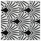 Geometrisches Schwarz-Weiß Art Deco Muster Stoff (Muster)