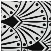 Geometrisches Schwarz-Weiß Art Deco Muster Stoff (Nahaufnahme)