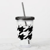 geometrisches Schwarz-Weiß-Hahnentrittmuster Acryltrinkbecher (Links)