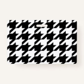 geometrisches Schwarz-Weiß-Hahnentrittmuster Ausweis (Rückseite)